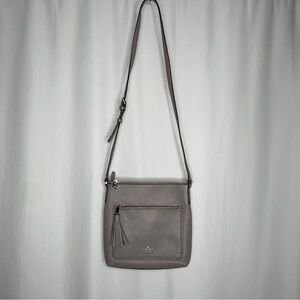Kate Spade New York Pebbled Charcoal Leather Crossbody Bag